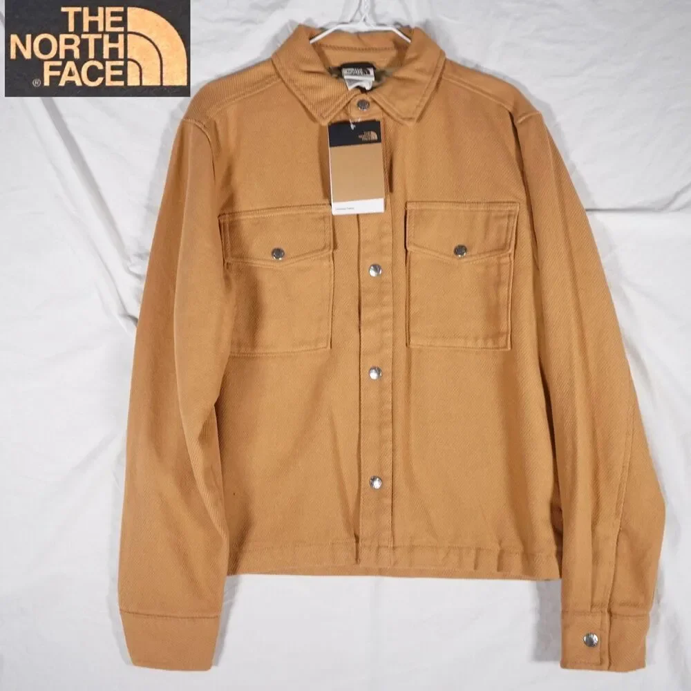 The North Face Twill Snap Button Jacket Shacket Brown XS NWT